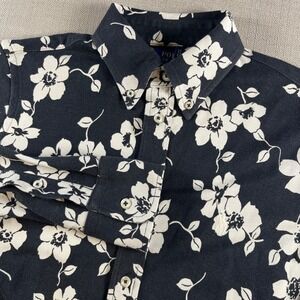 Polo Ralph Lauren Mens Navy Floral Knit Oxford Button Down Shirt Medium